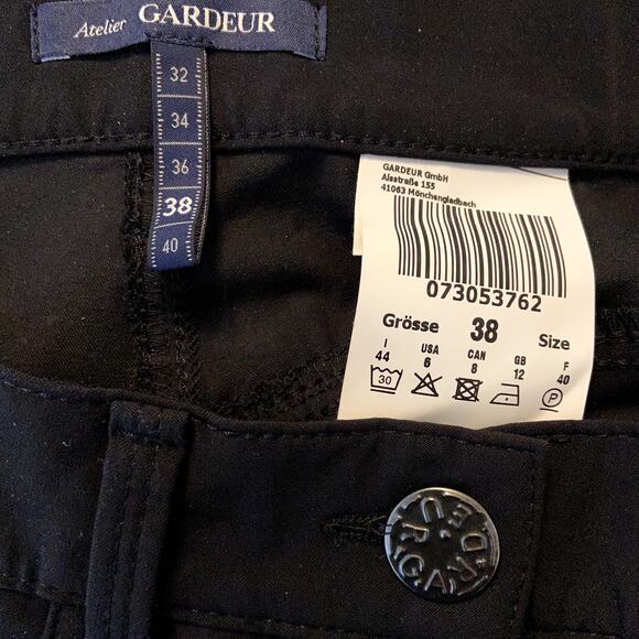 Atelier Gardeur Inga Jeans Straight Leg 48% Cotton High Waisted Black 38 6 - Picture 3 of 6